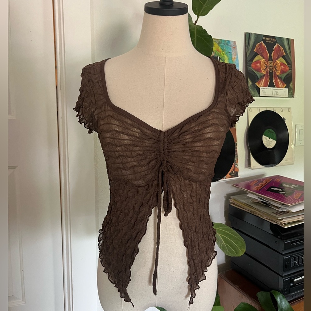 Brown Ruched Women's Top